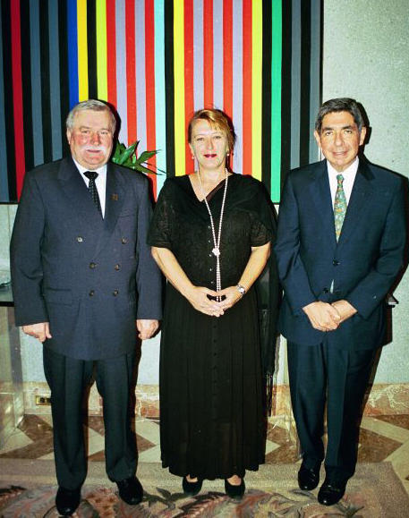 Left to Right (Lech Walesa, Jody Williams, Oscar Arias Sanchez)